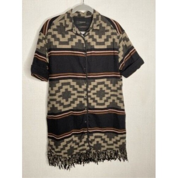 Scotch & Soda Western Fringe Shirt Dress Jacket Duster Women Size M Oversized - Picture 1 of 11